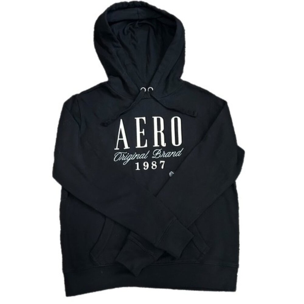 Aeropostale Logo Pullover Hoodie Black Size XS New with Tags